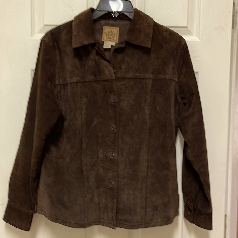 Chocolate brown suede jacket